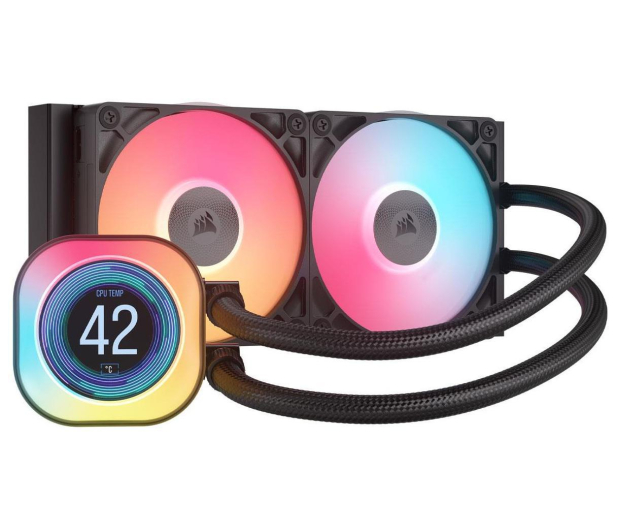 Corsair iCUE LINK TITAN 240 RX LCD 2x120mm - 1286793 - zdjęcie
